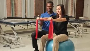 Photo students in a Physical Therapy classroom